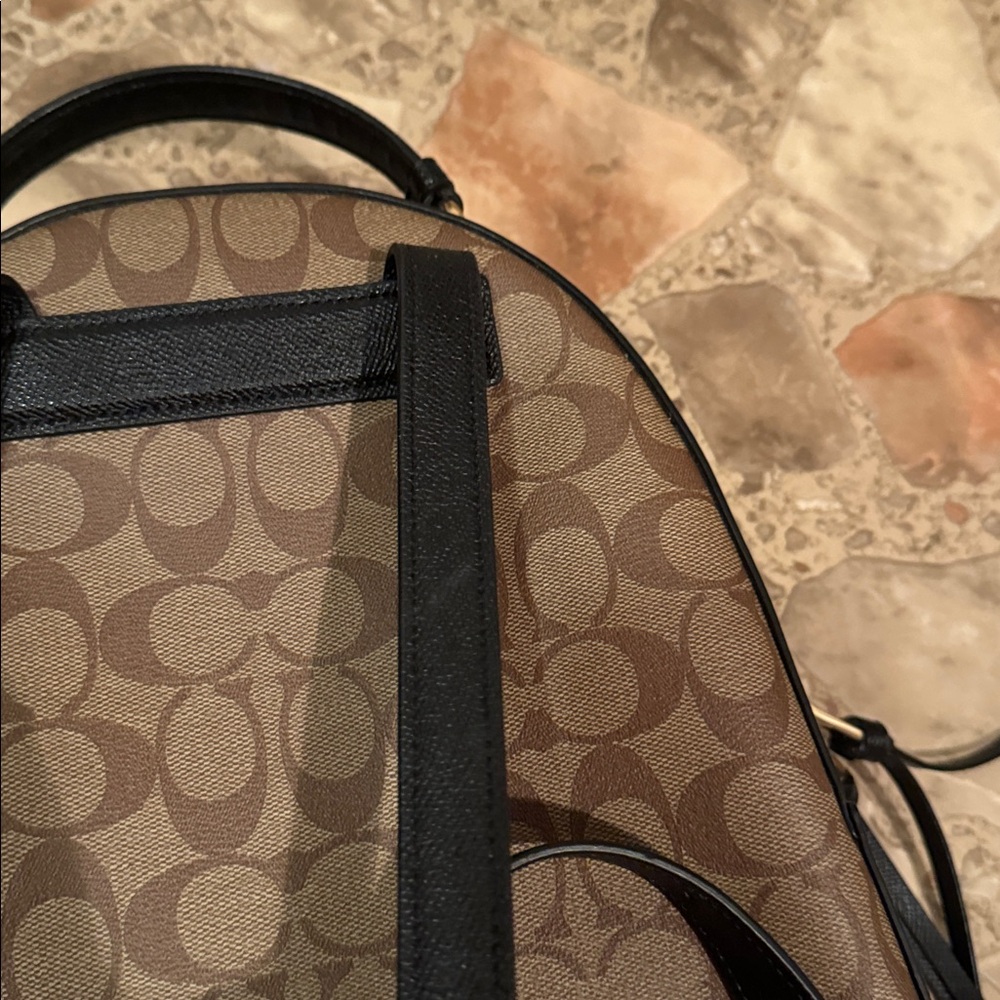 Coach Signature Tan and Black Backpack - Picture 7 of 7